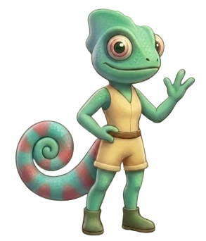 Word Zap mascot waving hello